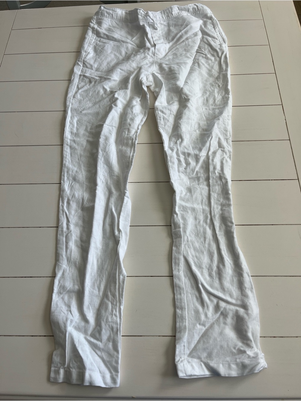 Janie and Jack White Girls Linen Blend Pants